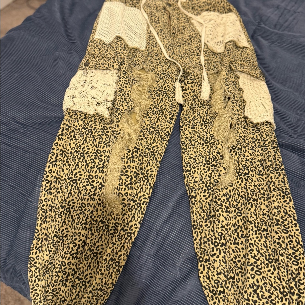 POL Leopard Patchwork Joggers - image 4